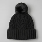 Black Cable Knit Beanie SKU 7332
