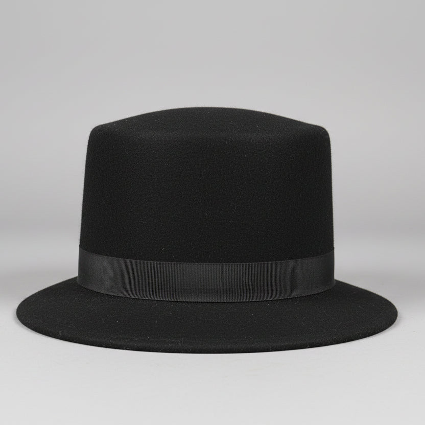 Black Felt Bowler Hat SKU 7258