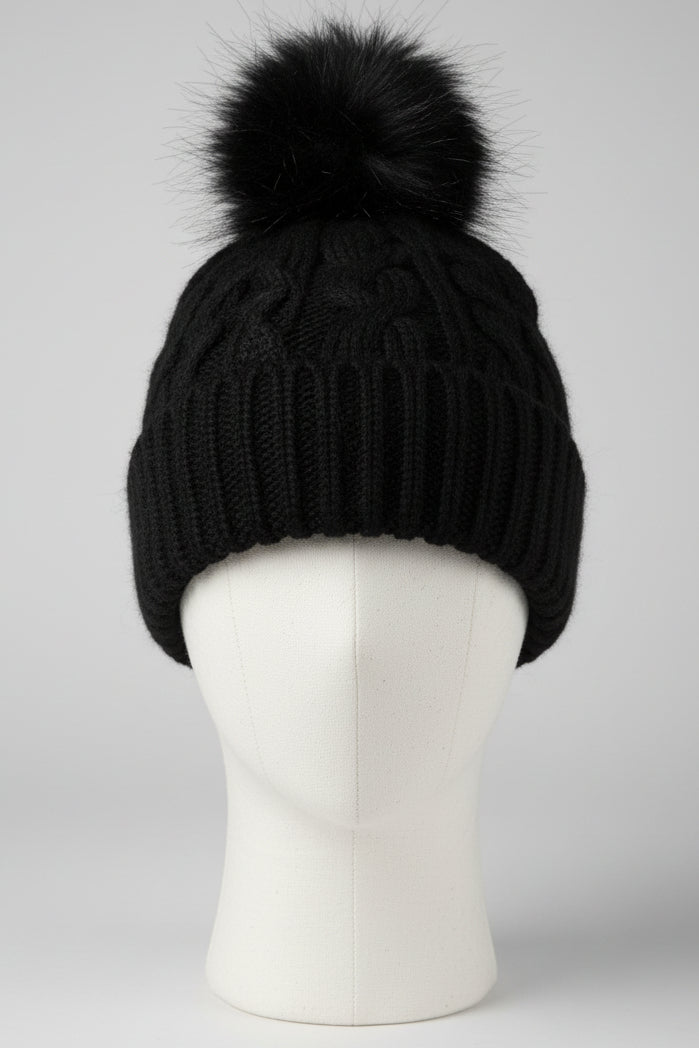 Black Knit Beanie SKU 7312