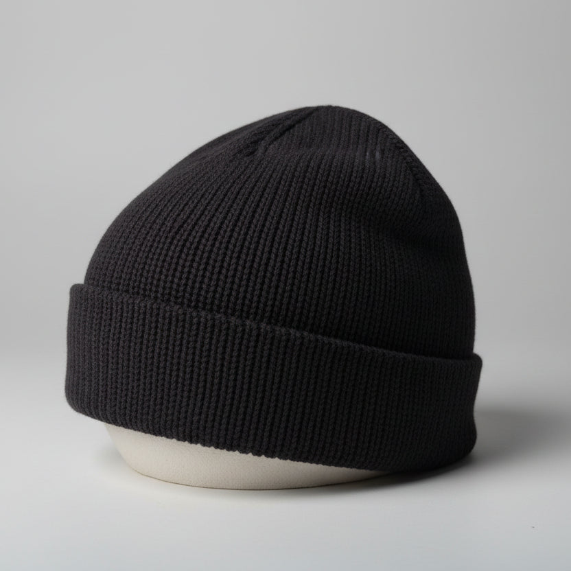 Divided Classic Black cotton Knit Beanie SKU 7285