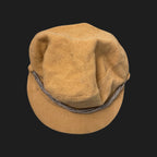 Rubynee Vintage y2k Womens Yellow H&M Peaked-Beret Hat With Metal Chain Letter B Crest