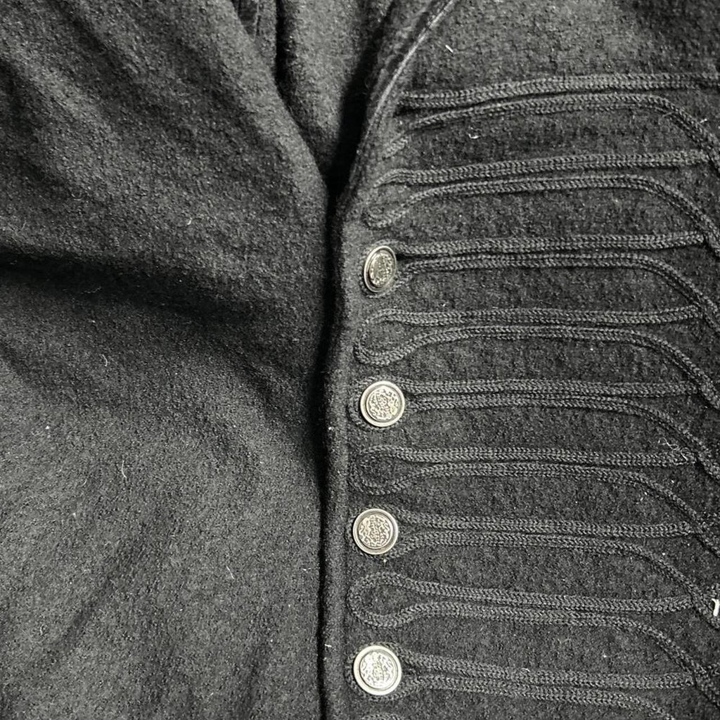 Black Zara napoleon wool knit style  jacket with button-up closure, 2 front pockets, and 2 side pockets #winterjacket L 31 W 21 sku 6952