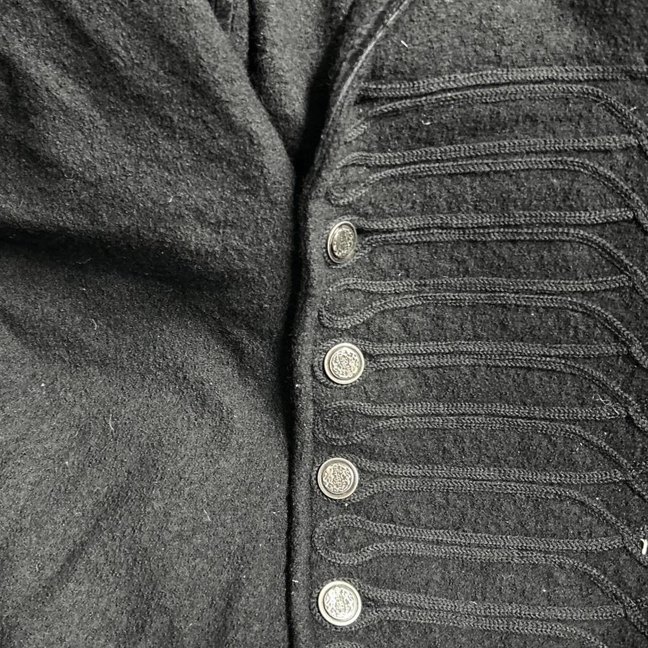 Black Zara napoleon wool knit style  jacket with button-up closure, 2 front pockets, and 2 side pockets #winterjacket L 31 W 21 sku 6952