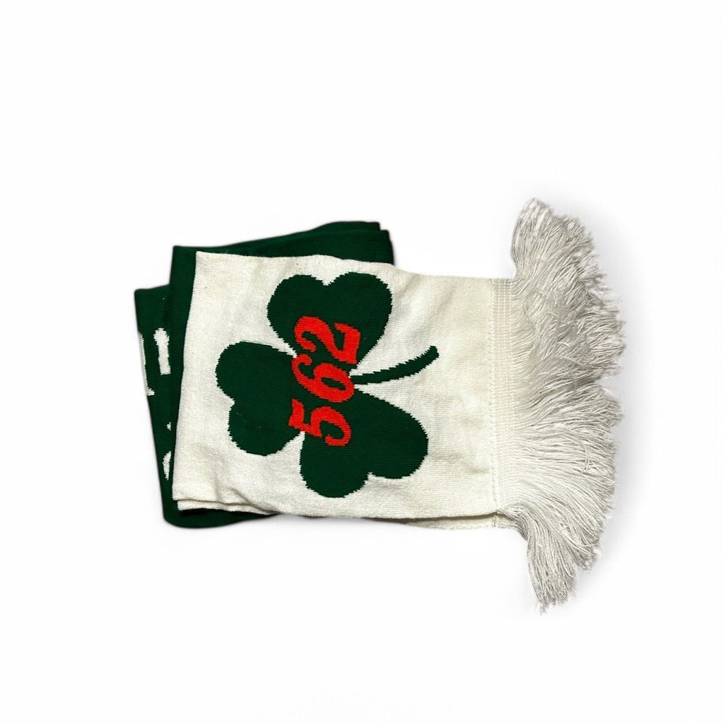 Vintage Irish Paddie scarf one size green and white SKU 6761