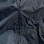 Navy blue Body Works waterproof windbreaker jacket with hidden hood zipped #retro L 36 W 27 SKU 6951