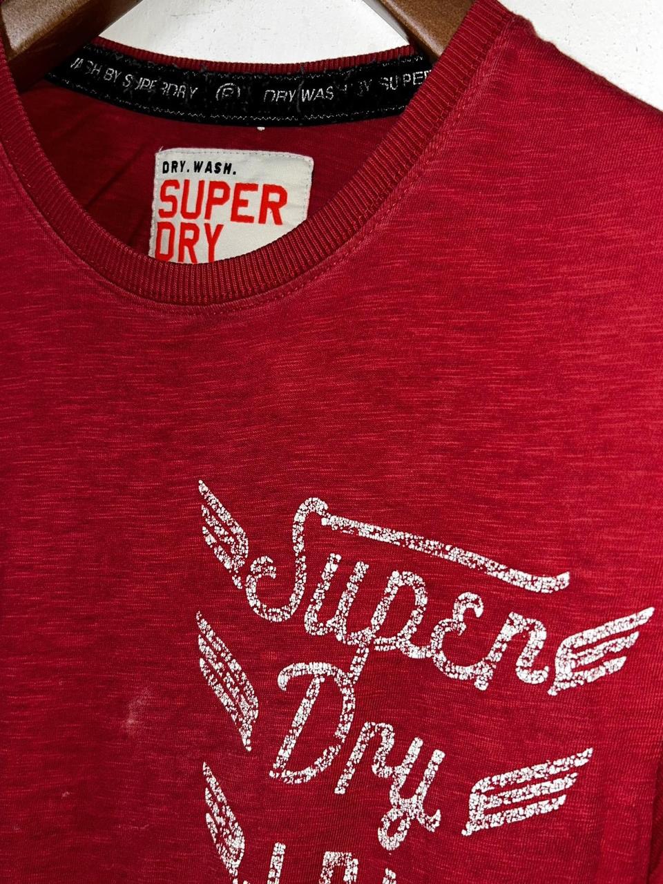 Men’s vintage red Superdry Vintage Logo T-shirt. 
Size small Medium 
L 29 W 18
SKU 7157