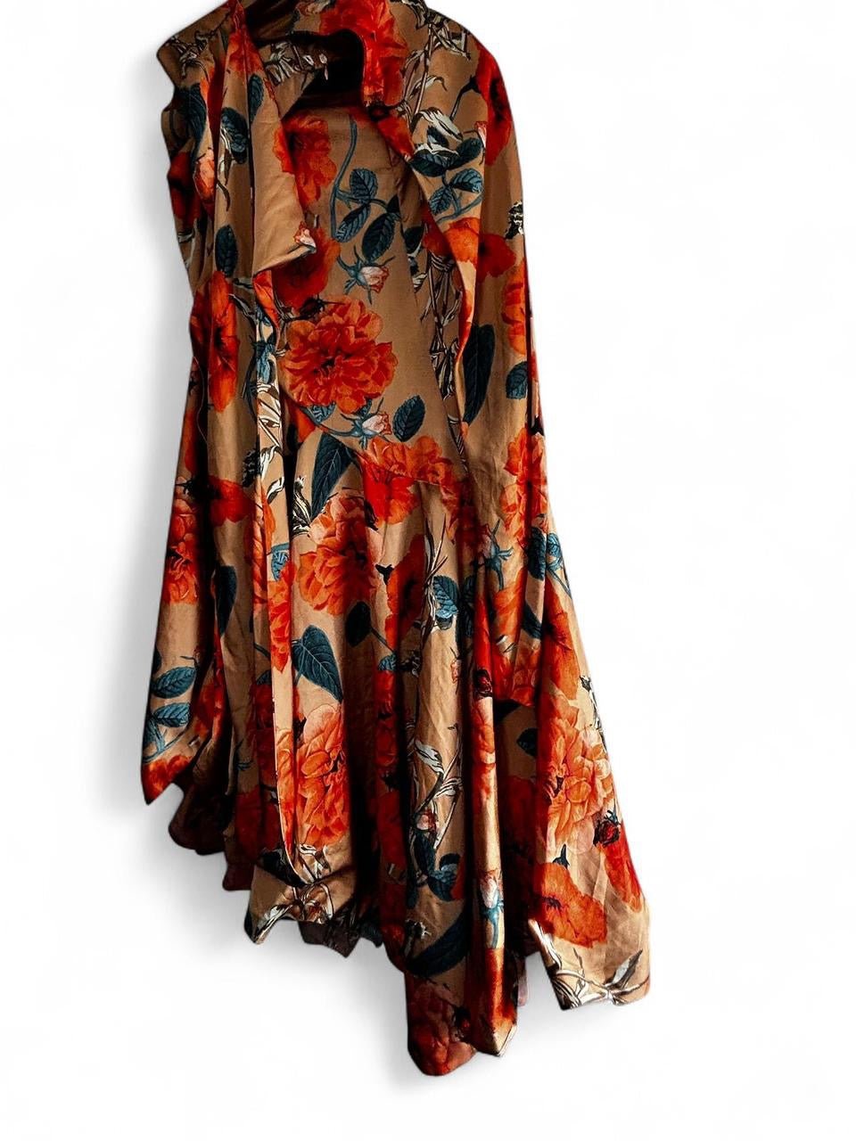 VTG 90s Y2K Asymmetric Dress Psychedelic Floral Pop Art Zum Zum Dress Size M