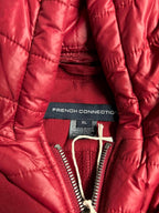 Vintage French Connection Women's Red Parka Jacket, Fleece-Lined 2-Layer Coat, Size XL - SKU 6932