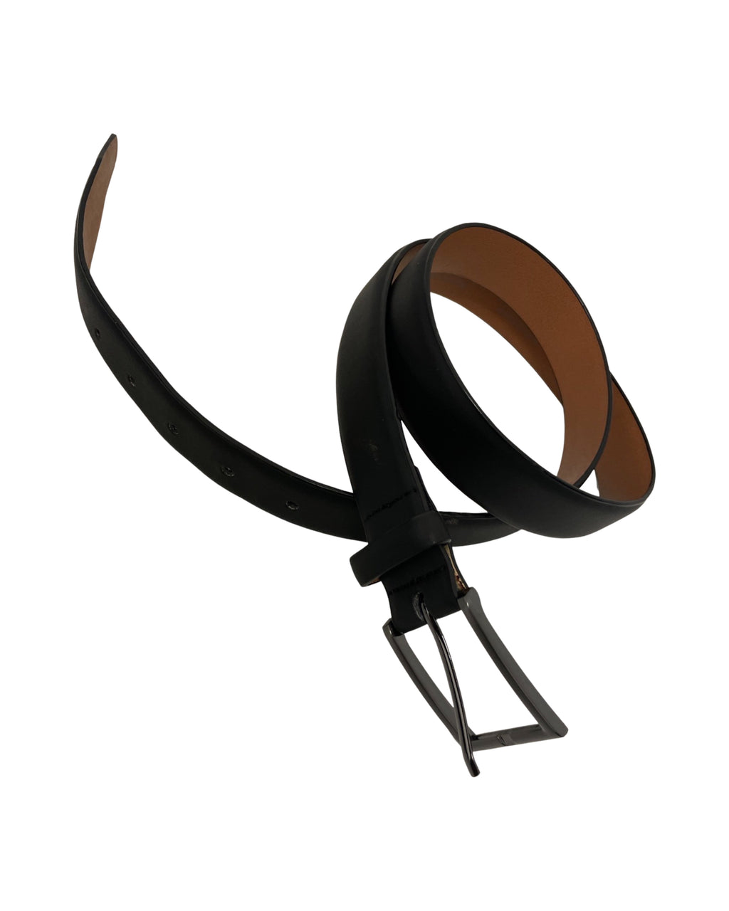 Vintage Genuine black mens leather square buckle belt size m