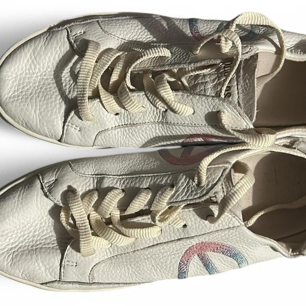 Soludos Ibiza Platform Casual Sneakers Women's Size 6 UK M, White Leather Shoes