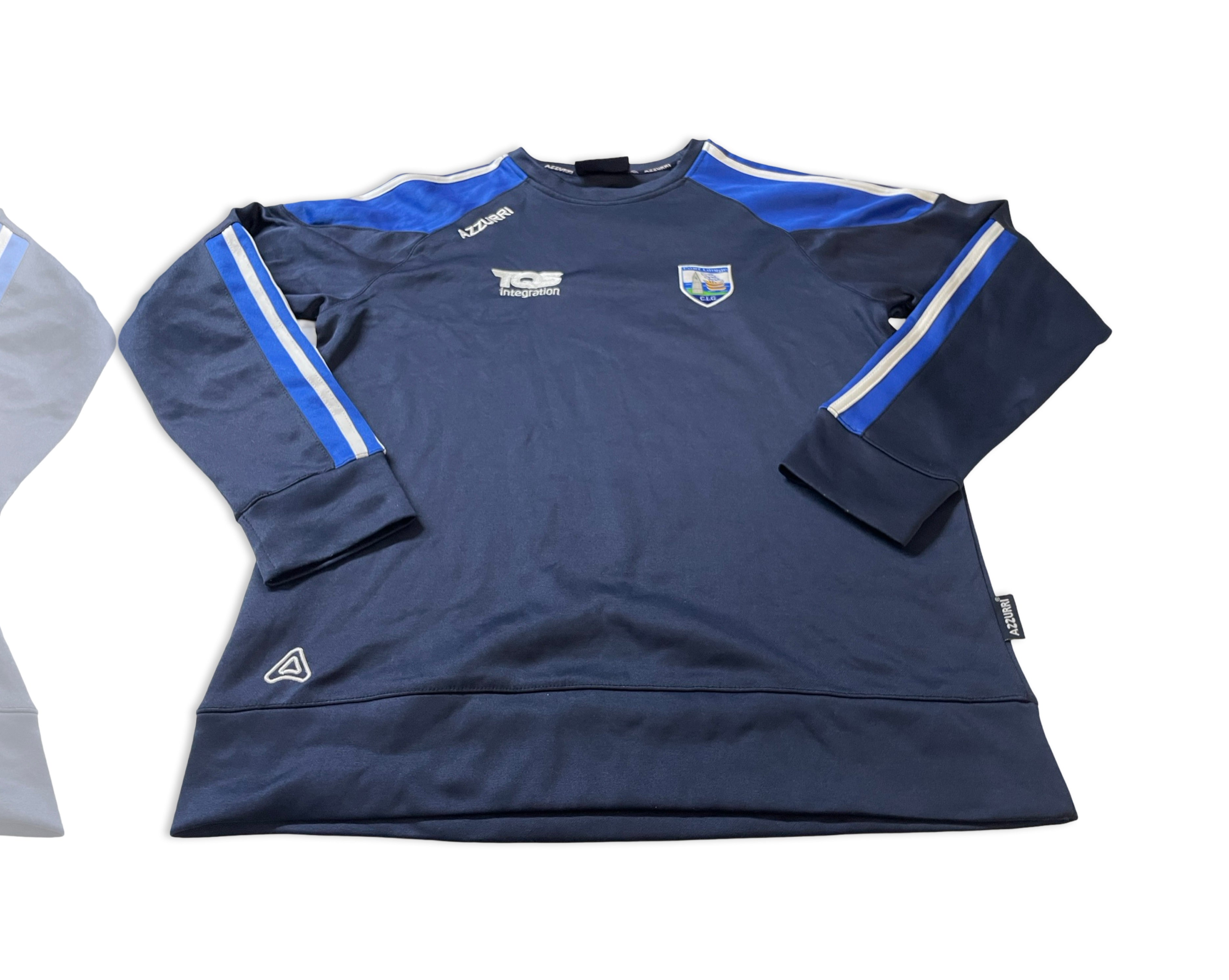 "Elevate your casual style with this Vintage Blue Azzurri Waterford GAA Town Sweatshirt, sized Small with measurements L28 W20SKU| 4267