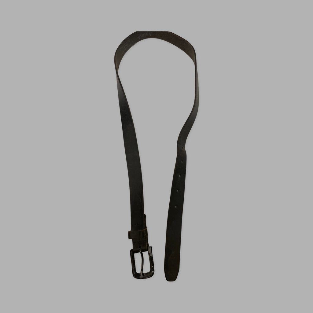 Vintage splash black leather mens belt size m