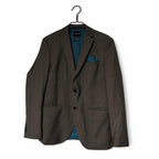 Selected homme Slim Mylobill Camel Structure Blazer Brown  blazer with blue lining #linenblend L32 W22 sku 6883 in size L
