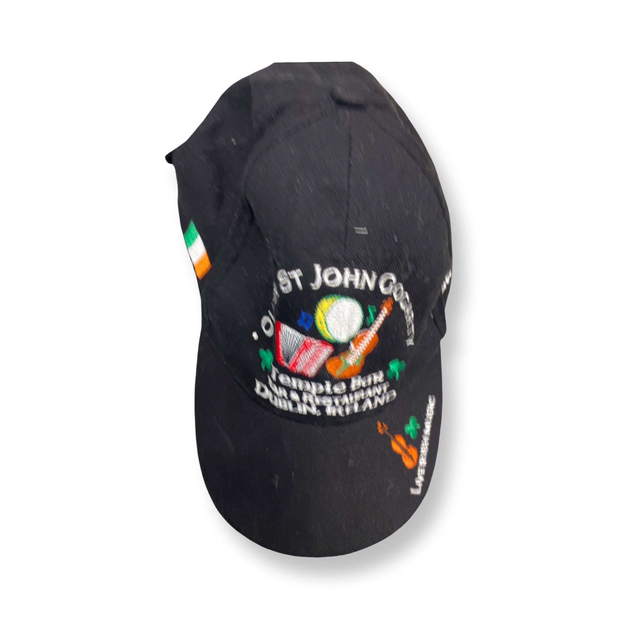 Rubynee Vintage y2k Ireland baseball black cap with st.john grogery crest design