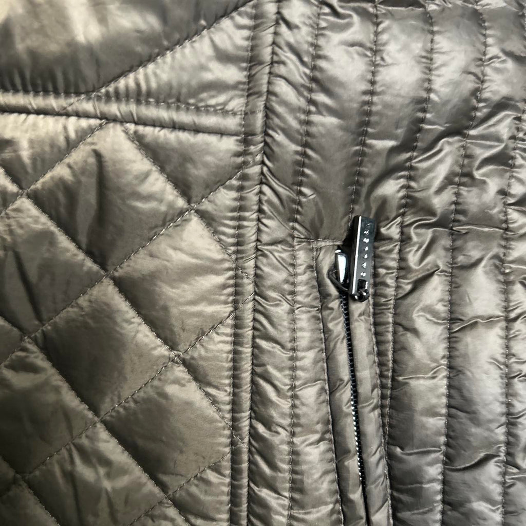 G gallery New York Brown quilted hooded winter coat with pockets #wintercoat in size L sku 6956