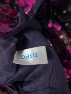 Oasis Black and purple sequin mini dress with a glamorous, party-ready vibe #partydress #glamour size uk 14  L 31 W 17