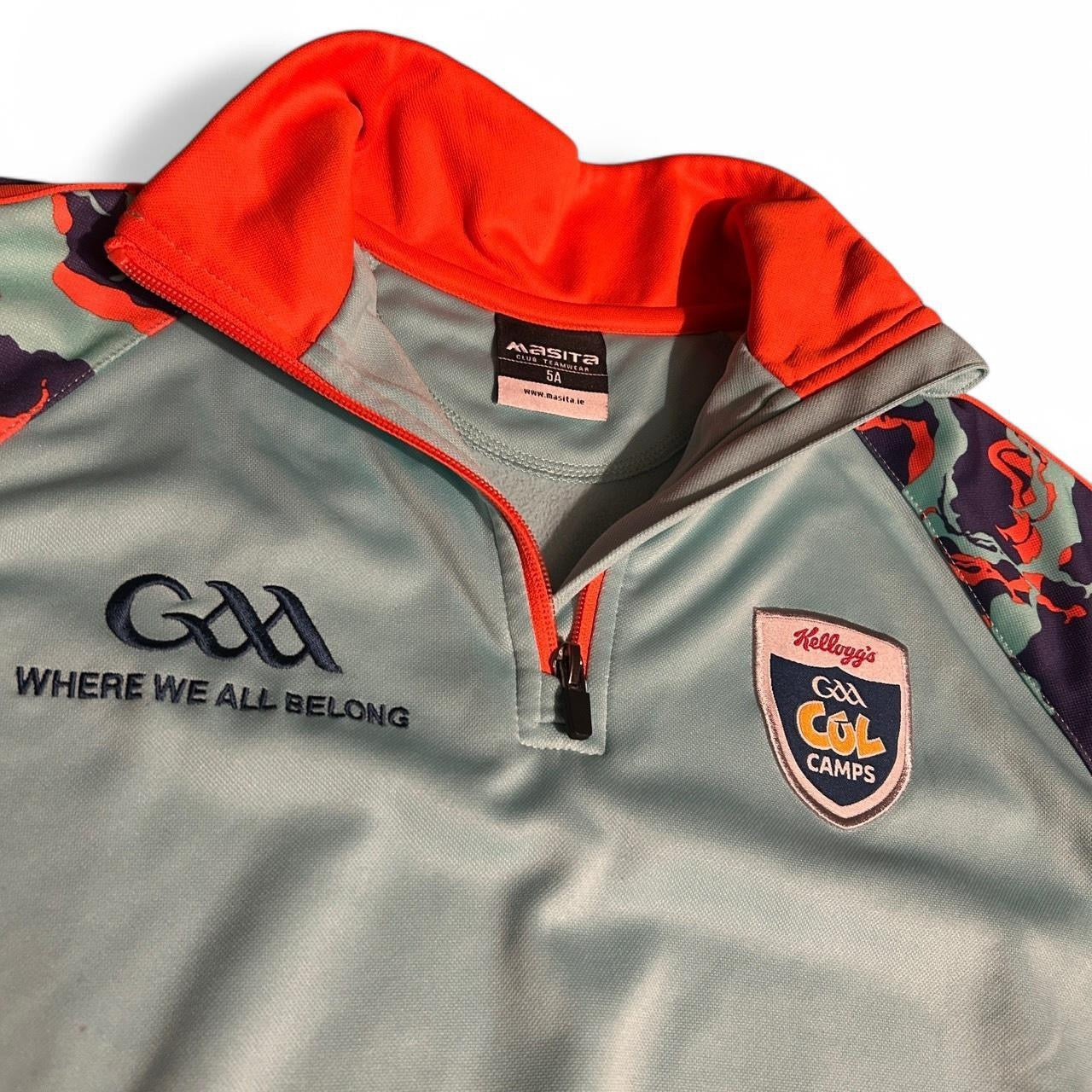 GAA quarter zip sweatshirt in blue and orange in size small #GAA SKU 6863