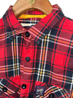 Superdry & Co pre-owned button-down blouse in a multi-coloured tartan check pattern.