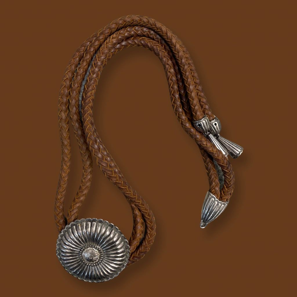 Rubynee Vintage y2k Brown faux leather bracelet with silver pendant