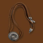 Rubynee Vintage y2k Brown faux leather bracelet with silver pendant