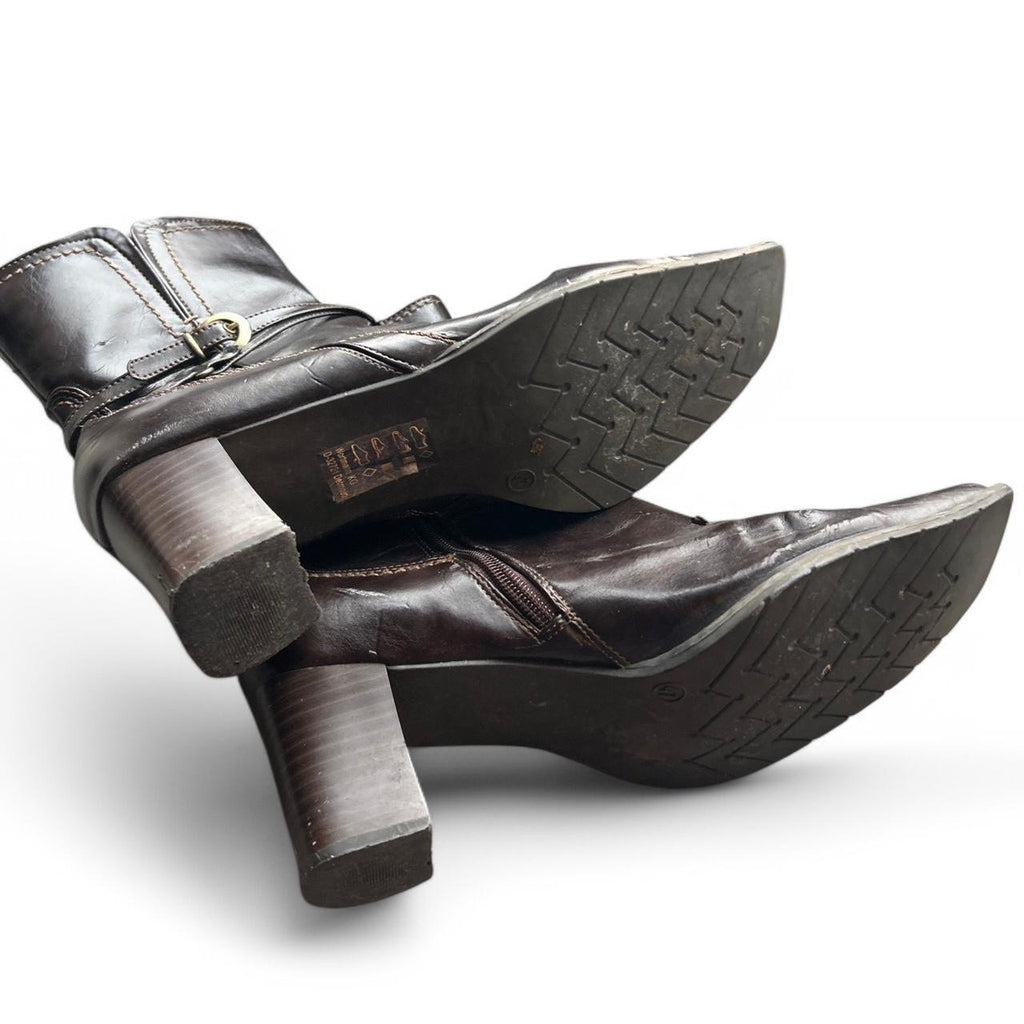 Ginu Kenduri Women’s Brown Patent Leather Ankle Boots – Size 41