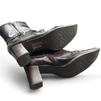 Ginu Kenduri Women’s Brown Patent Leather Ankle Boots – Size 41
