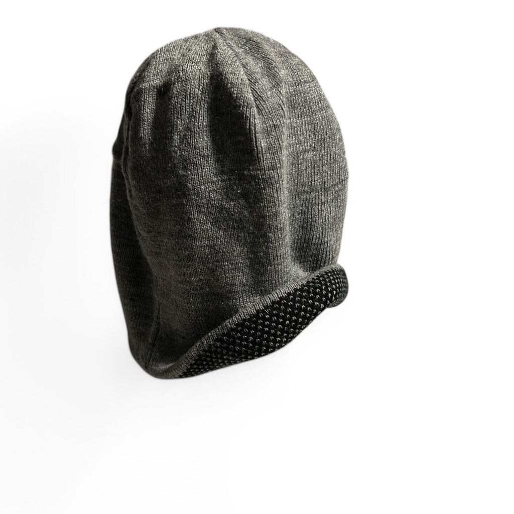 Grey reversible fleece lined beanie hat #winteraccessories sku 6797