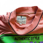 1990s Wrangler pink and green vintage t-shirt clothing in medium sku 7007