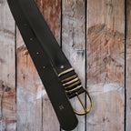 Vintage black leathers men belt