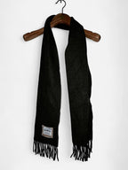 Pure Wool Herringbone Scarf - Heritage khaki green sku 7080