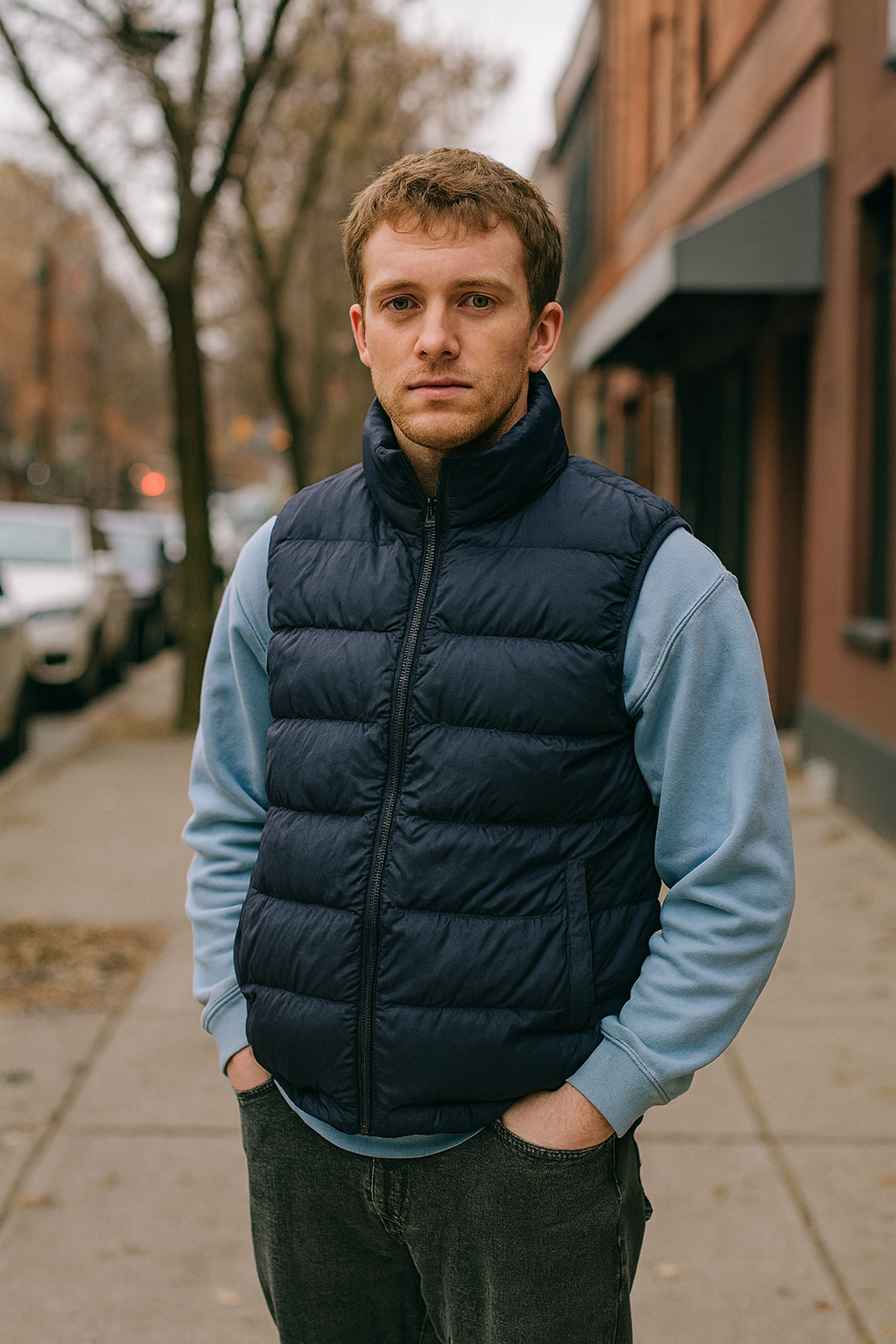 Vintage Uniqlo Kids puffer padded navy sleeveless jacket in S| 9-13YRS| SKU 3740