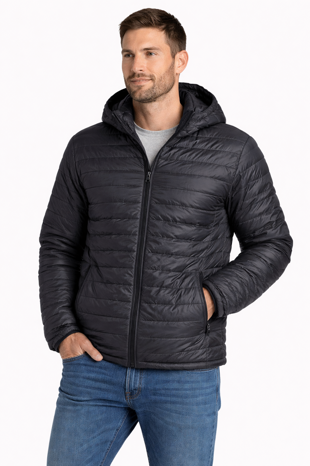 Cloackhouse black ultra light men’s jacket in size XS  L 26 W 21 IN B- grade SKU 6163