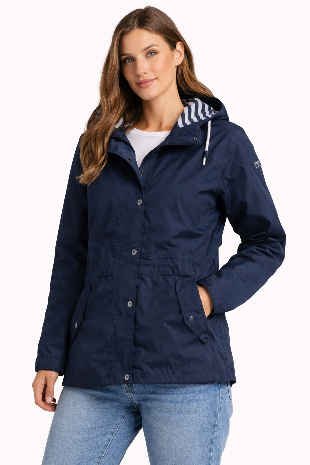 Vintage regatta blue women’s rain waterproof coat UK 12 L 29 W 21 SKU 6162