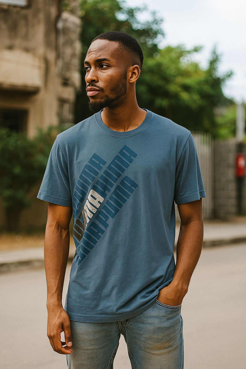 Vintage Puma Mens Graphics blue tees XL