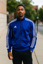 Vintage 90's Adidas windbreaker blue sport large womens jacket