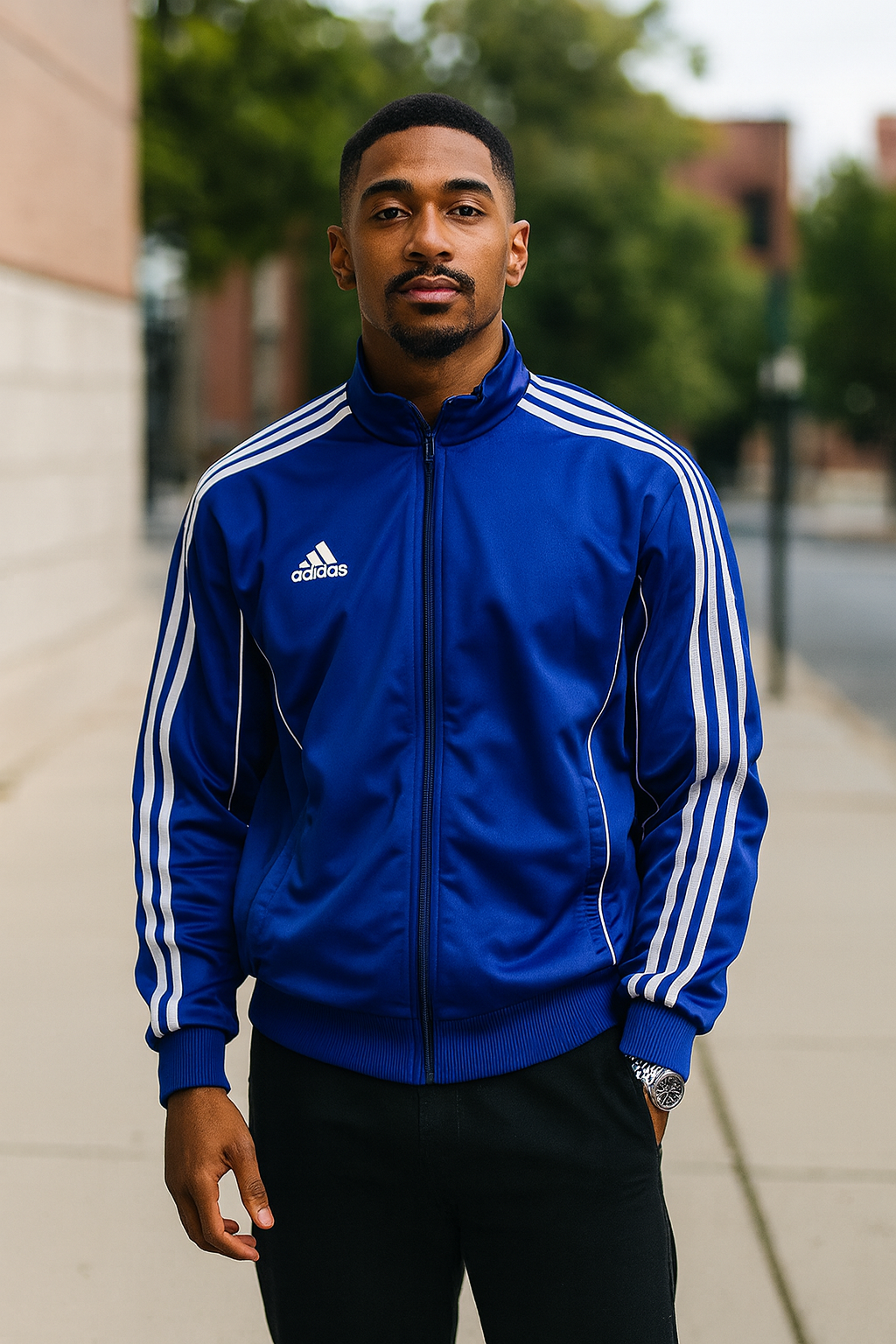 Vintage 90's Adidas windbreaker blue sport large womens jacket
