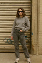 Vintage Polo ralph lauren high neck small grey cropped sweater