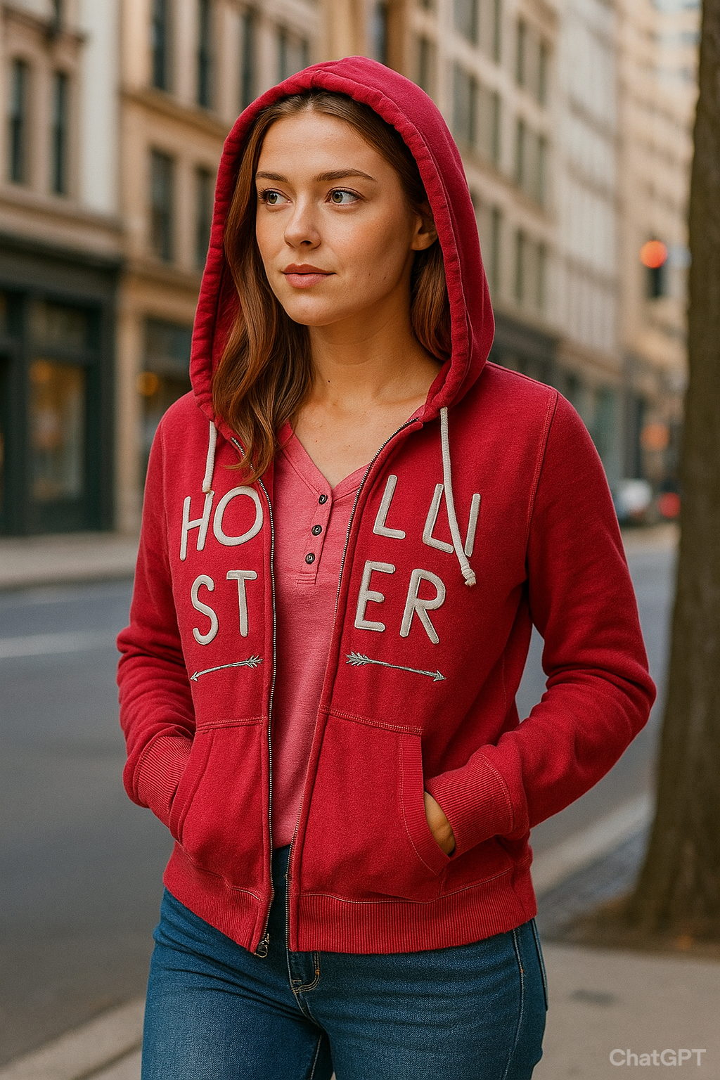 Vintage women's Pink Hollister Co. full zip hoodie in M| L 21 W 20| SKU 3720