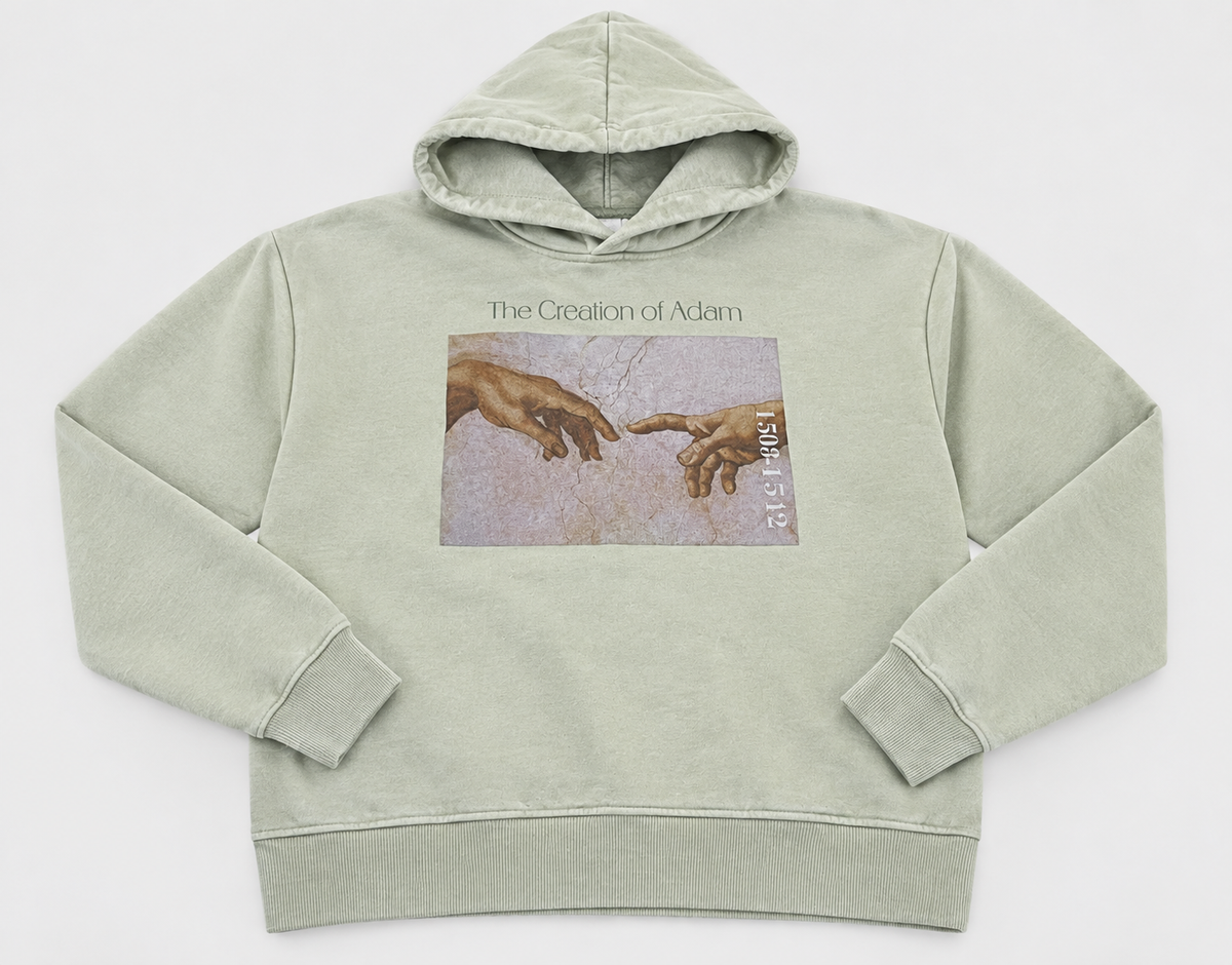 Green Creation of Adam Art Hoodie  L 25 W 20 SKU 5315