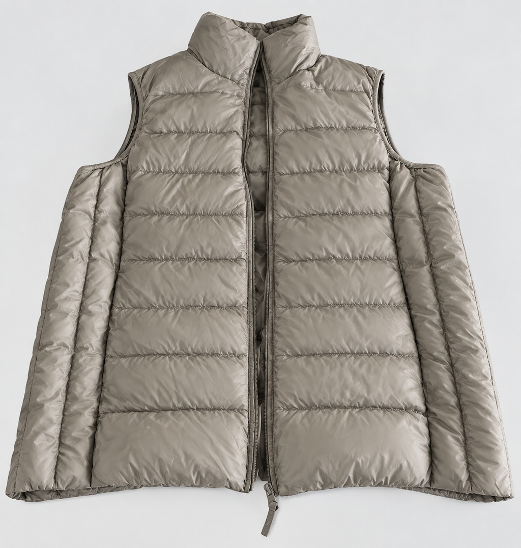 Vintage Uniqlo Women's Lightweight Brown Outdoor Puffer Jacket, Size L - SKU 5306