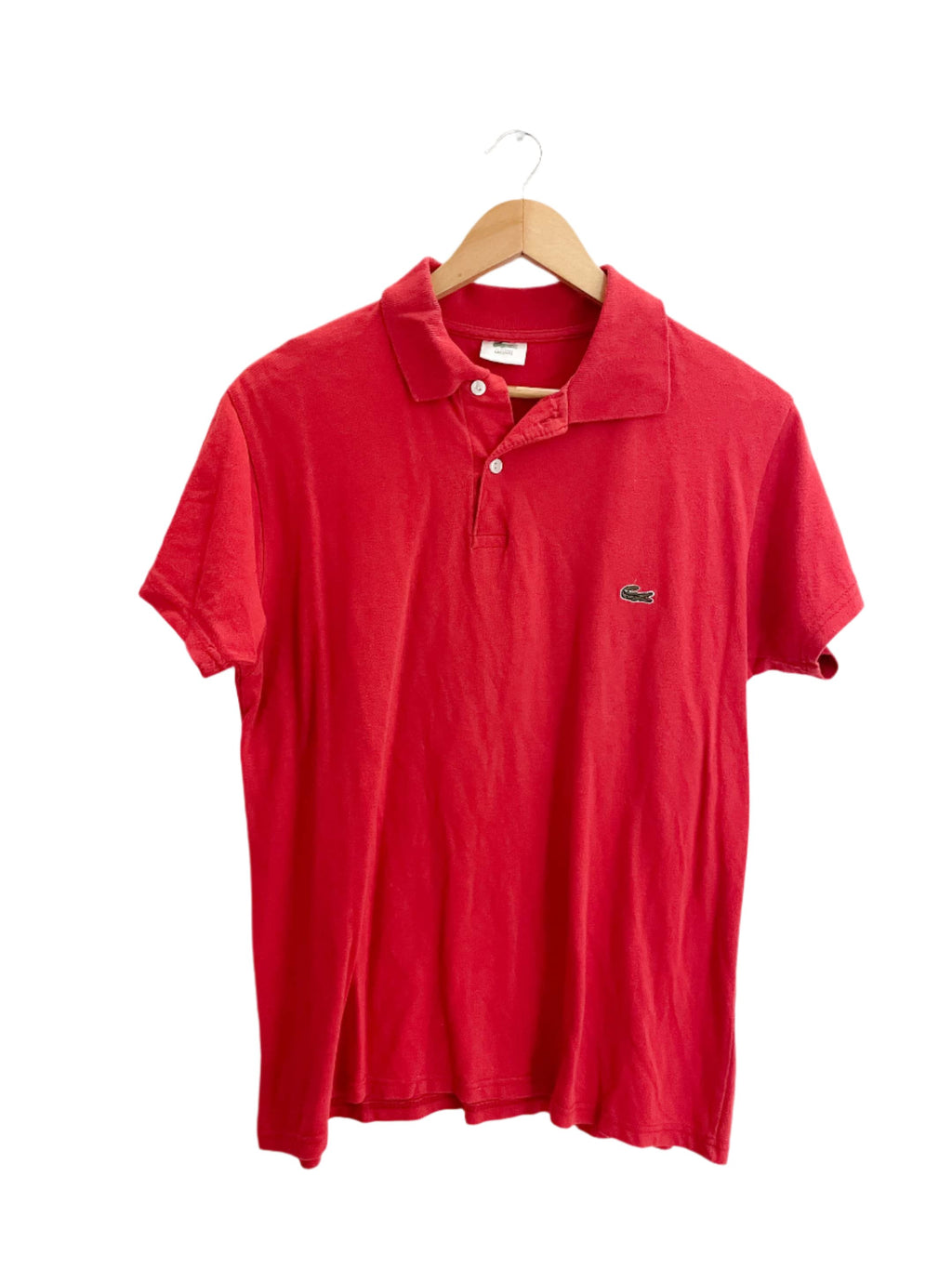 Vintage lacoste 90s red large polo shirt