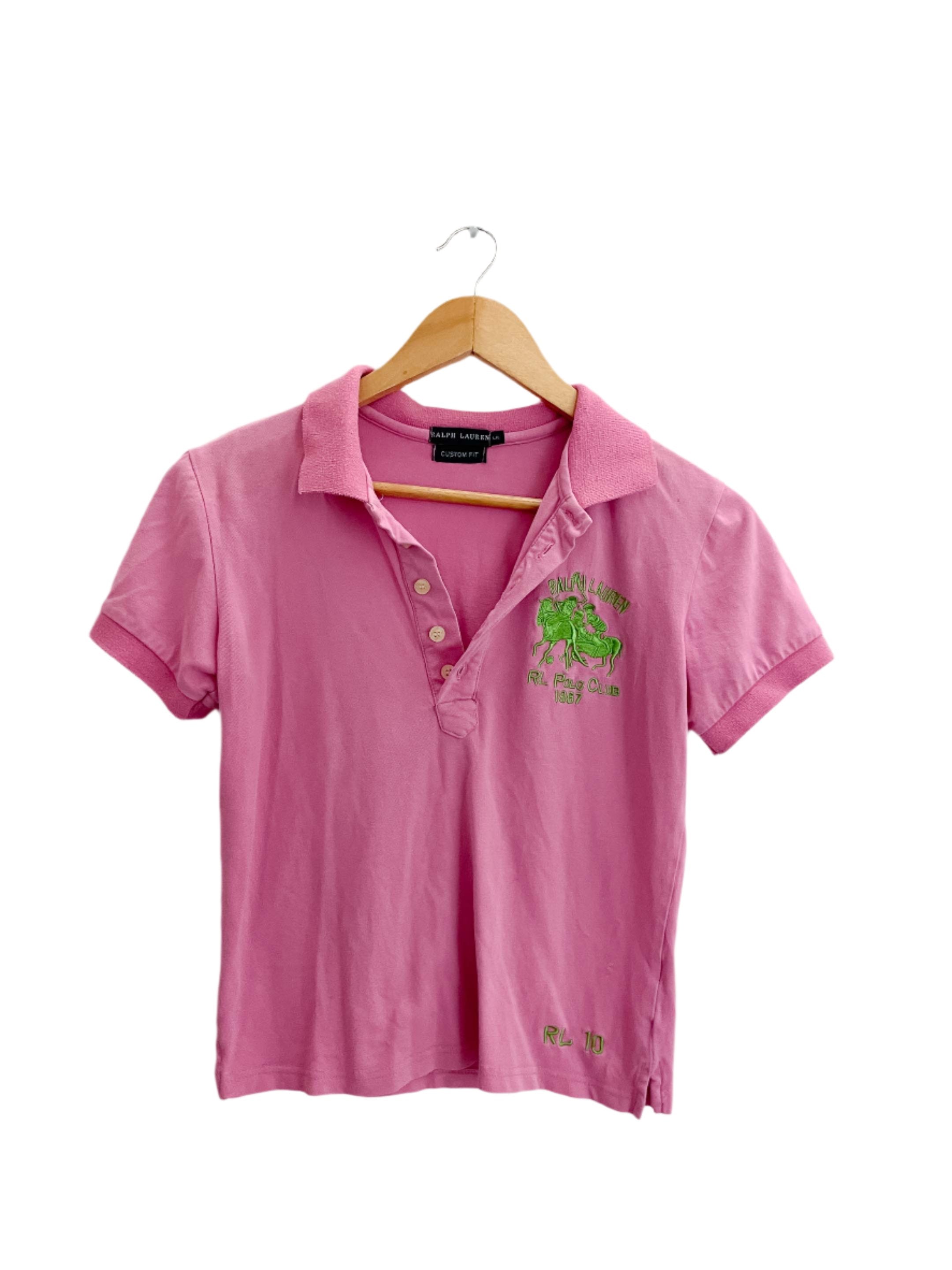 Vintage ralph lauren custom fit pink large polo shirt