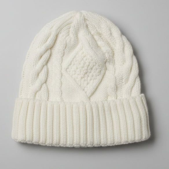 Cozy Cream Cable-Knit Beanie SKU 7308