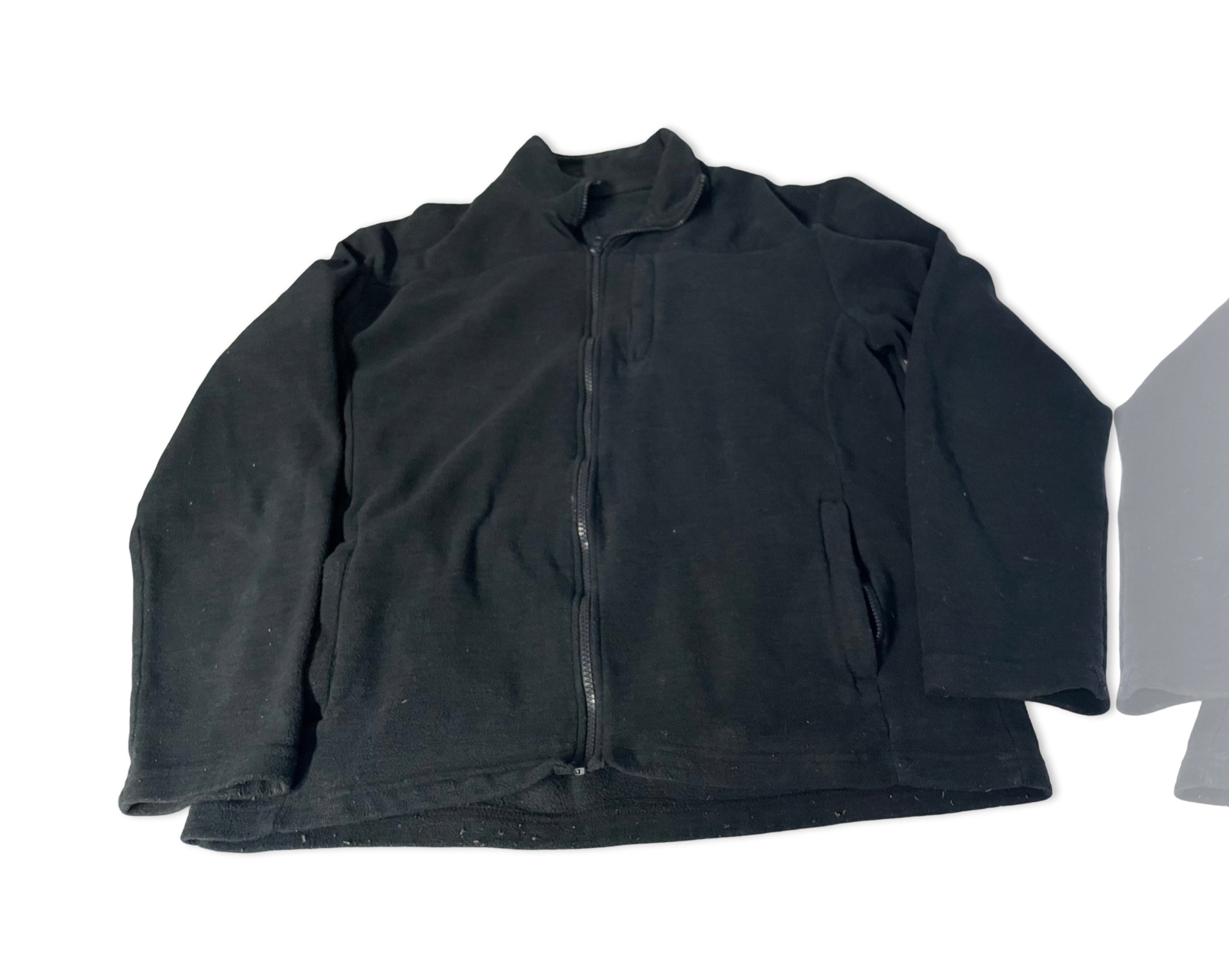 Vintage Mens  Zip Up Fleece Jacket Black Large L29 W 21 |SKU 4230