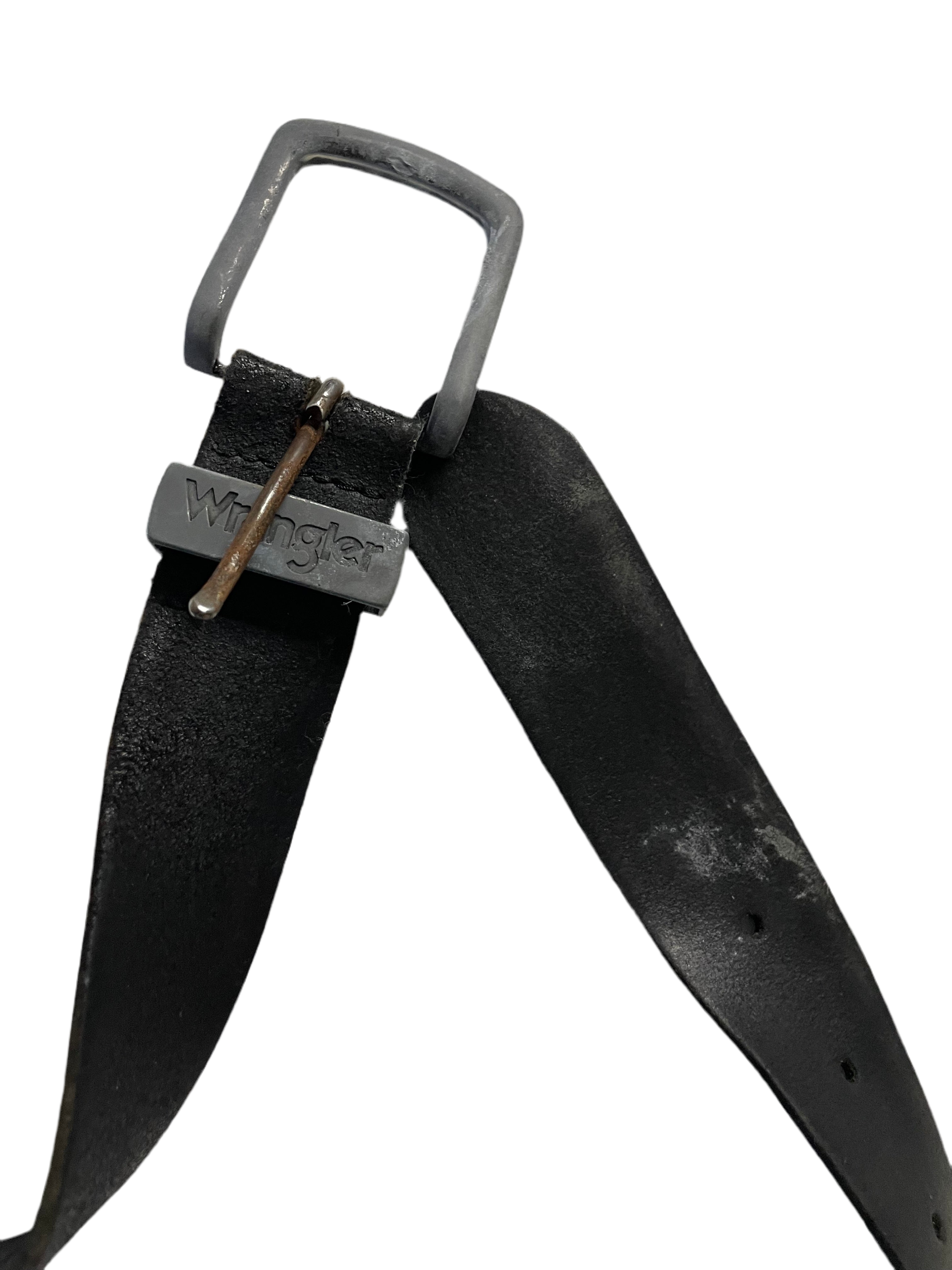 Vintage Wrangler men's black genuine leather belt| L45 | SKU 4482