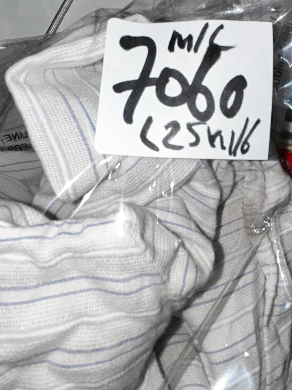 United colours of Benetton women’s White and brown striped button-up shirt with lace detailing on the collar and cuffs #stripes in size medium to large collar to hem 25  Porto pit 16 sku 7060