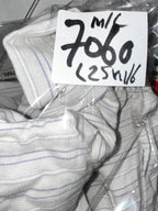 United colours of Benetton women’s White and brown striped button-up shirt with lace detailing on the collar and cuffs #stripes in size medium to large collar to hem 25  Porto pit 16 sku 7060