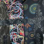 Made in Italy Black and multi-coloured Italian wool coat with a touch of boho flair #bohostyle #wintercoat one size 3XL L 38 W21 SKU 6892