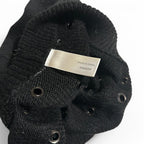 Black beanie with studded holes and silver hardware #goth #grunge Cute Knit Embellished Beanie Hat. SKU 6787