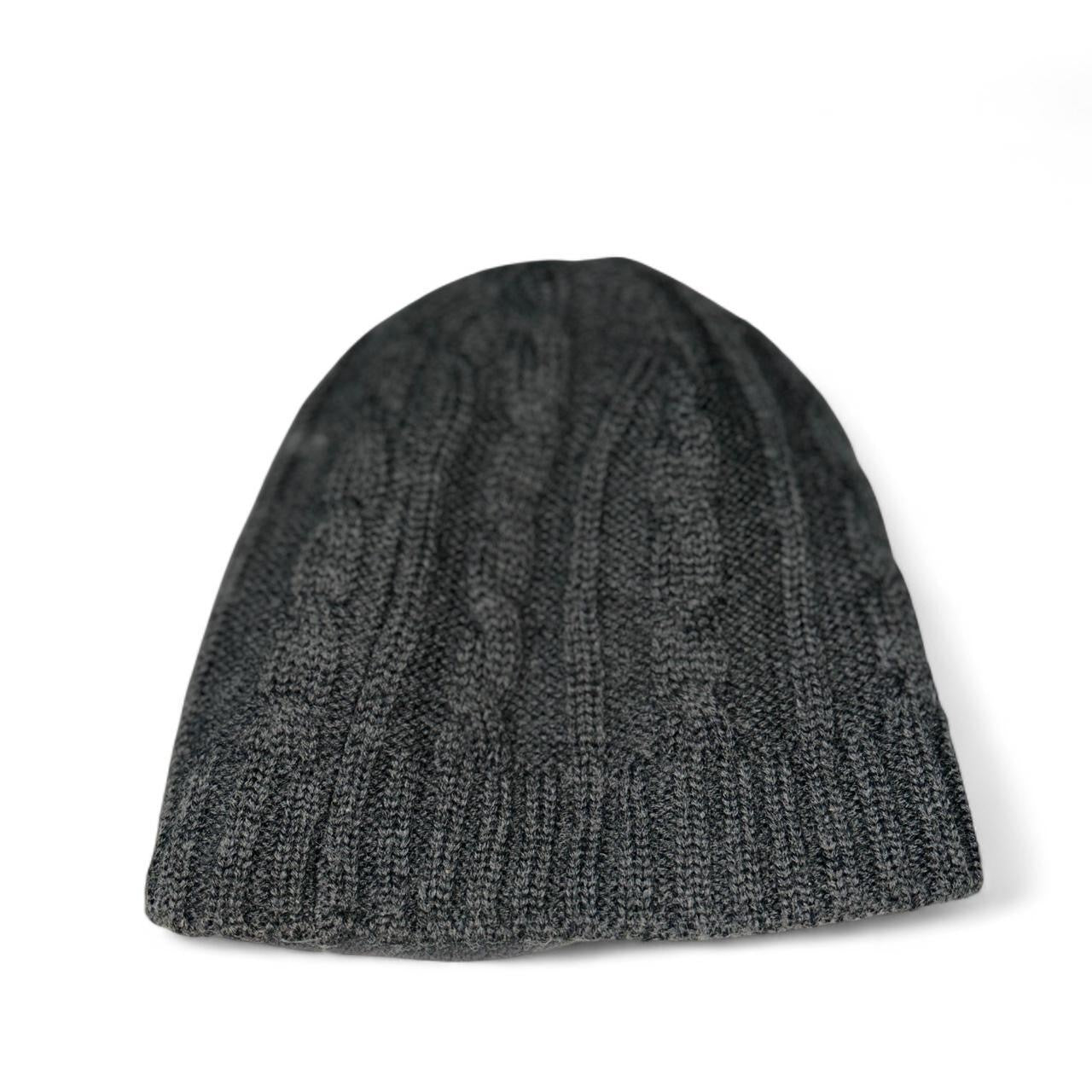 Wedze grey cable knit beanie hat made of a wool blend material. 
One size 
SKU 7180